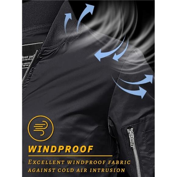 Mens Bomber Jacket Lightweight Casual Windbreaker Zip Up Coat Multi Pocket Sprin - Picture 3 of 7